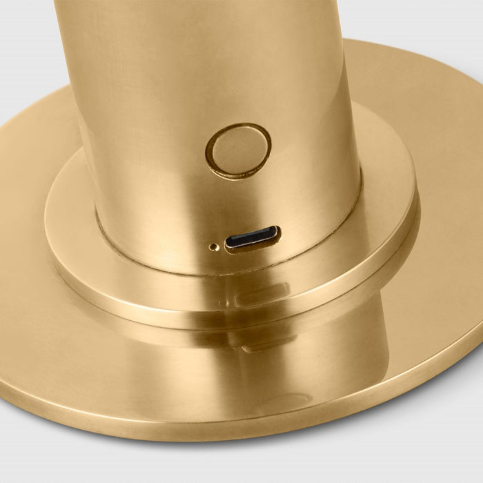 Visual Comfort Modern Miguel 7.5" Rechargeable Table Lamp, Brass