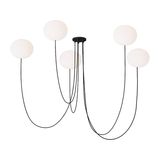 Visual Comfort Mod Peter Bristol Helium 5Lt 7" LED Chandelier, BK - PBCH36427OPB