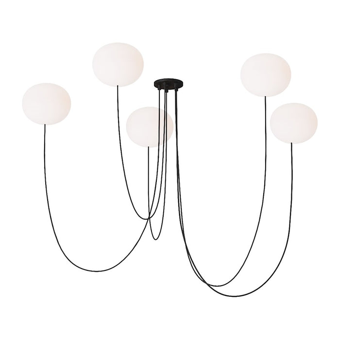 Visual Comfort Mod Peter Bristol Helium 5Lt 7" LED Chandelier, BK - PBCH36427OPB