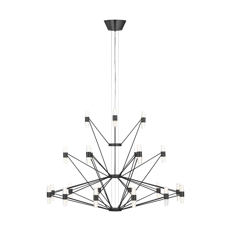 Visual Comfort Mod SL Lassell 42Lt 3 Tier Chandelier, DB/CRY - SLCH24627BZ