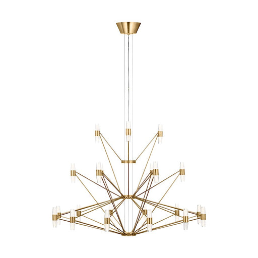 Visual Comfort Mod SL Lassell 42Lt 3 Tier Chandelier, BR/CRY - SLCH24627NB