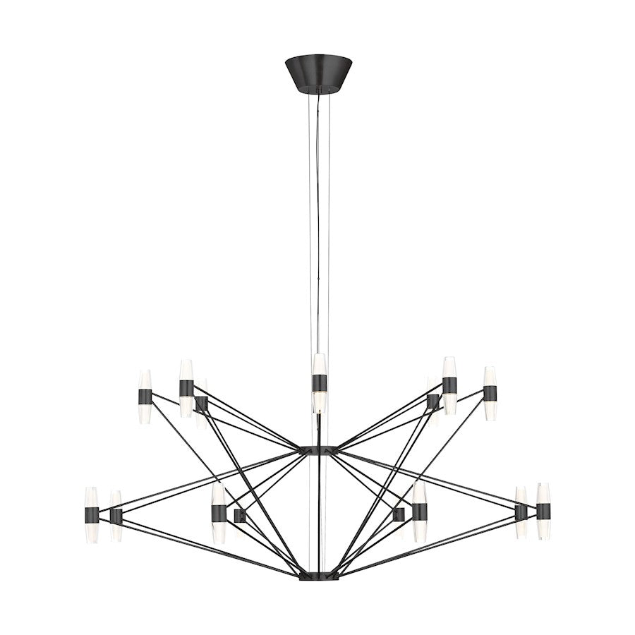 Visual Comfort Mod SL Lassell 48Lt 2 Tier Chandelier, DB/CRY - SLCH24727BZ