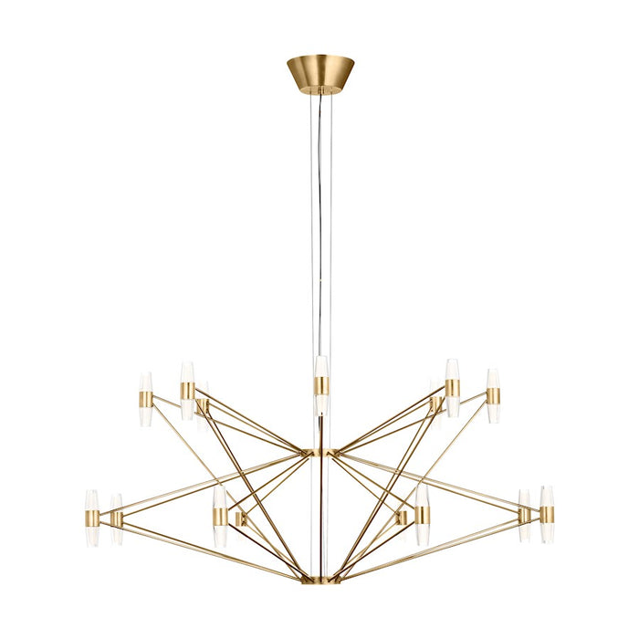 Visual Comfort Mod SL Lassell 48Lt 2 Tier Chandelier, BR/CRY - SLCH24727NB