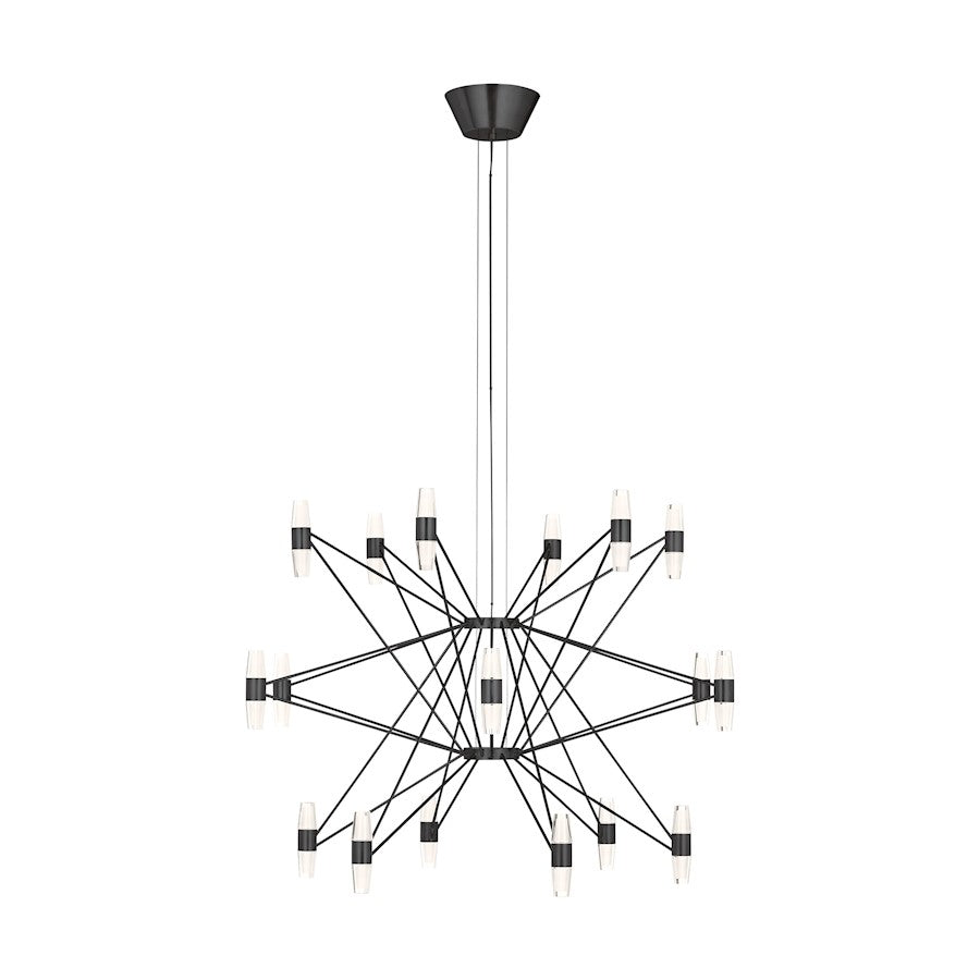 Visual Comfort Mod SL Lassell 36Lt 3 Tier Chandelier, DB/CRY - SLCH24827BZ