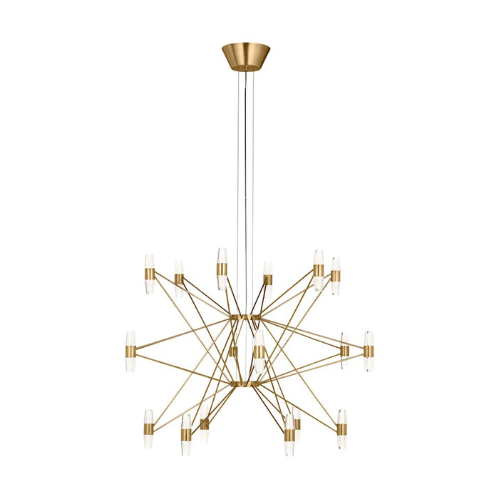 Visual Comfort Mod SL Lassell 36Lt 3 Tier Chandelier, BR/CRY - SLCH24827NB