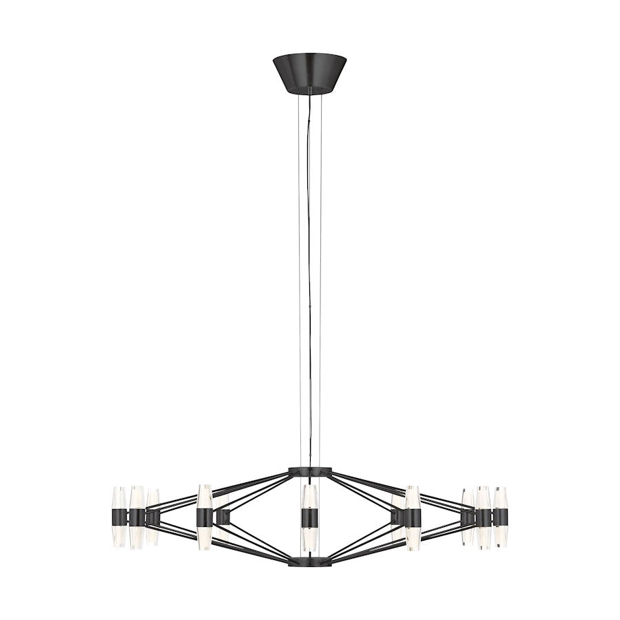 Visual Comfort Modern Sean Lavin Lassell 24 Lt Chandelier, DB/CRY - SLCH24927BZ