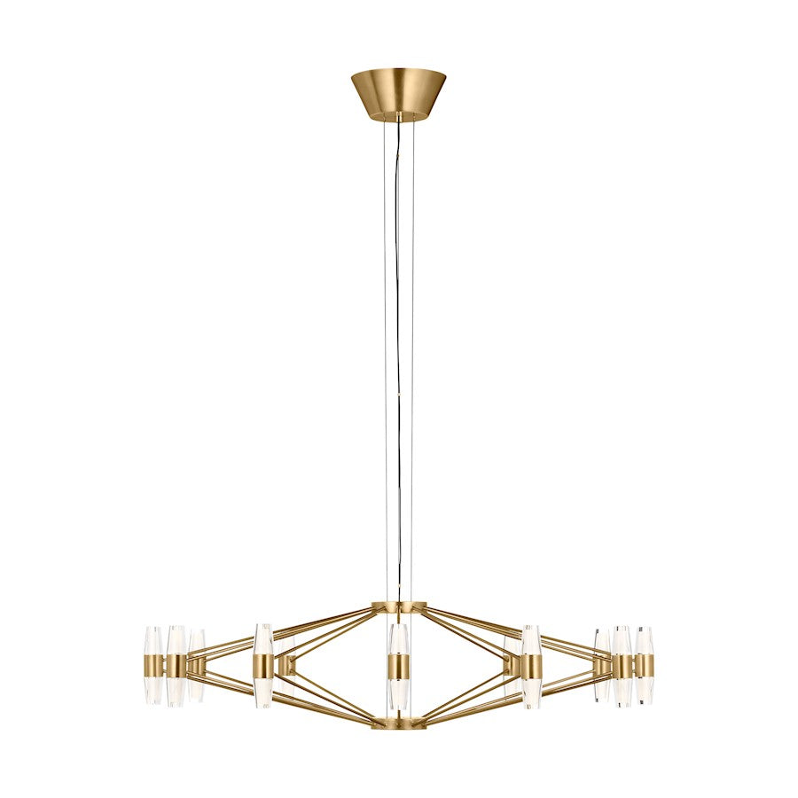 Visual Comfort Modern Sean Lavin Lassell 24 Lt Chandelier, BR/CRY - SLCH24927NB