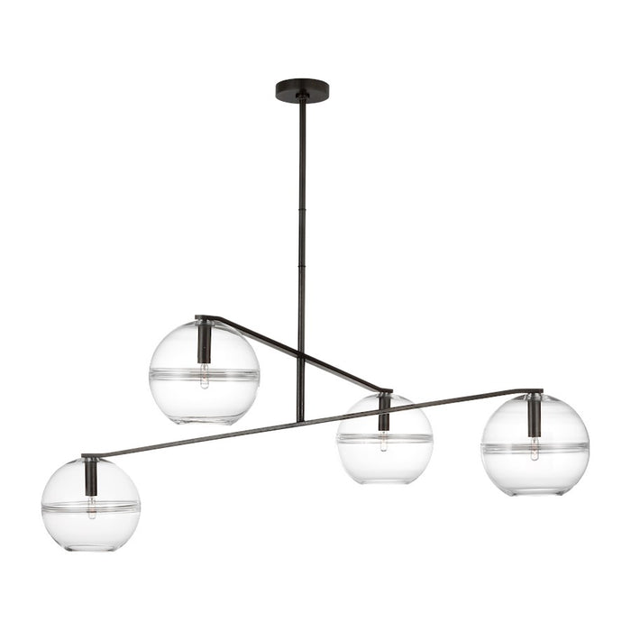 Visual Comfort Modern Sean Lavin Lowing 4 Lt Chandelier, BKF - SLCH355CBF