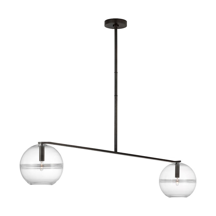 Visual Comfort Modern Sean Lavin Lowing 2 Lt Wide Chandelier, BKF - SLCH356CBF