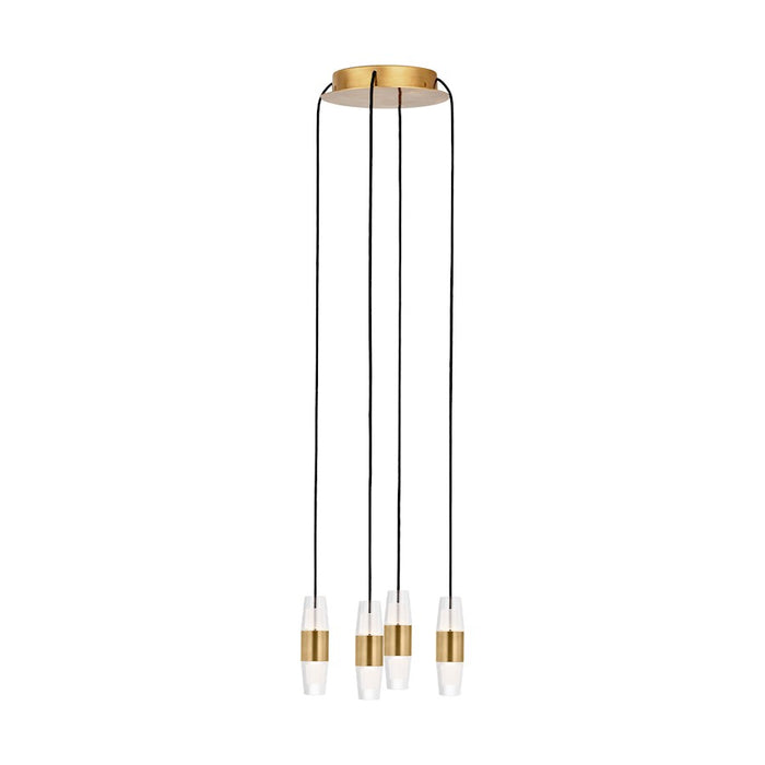 Visual Comfort Mod Sean Lavin Lassell 4 Lt SH Chandelier, BR/CRY - SLCH38327NB