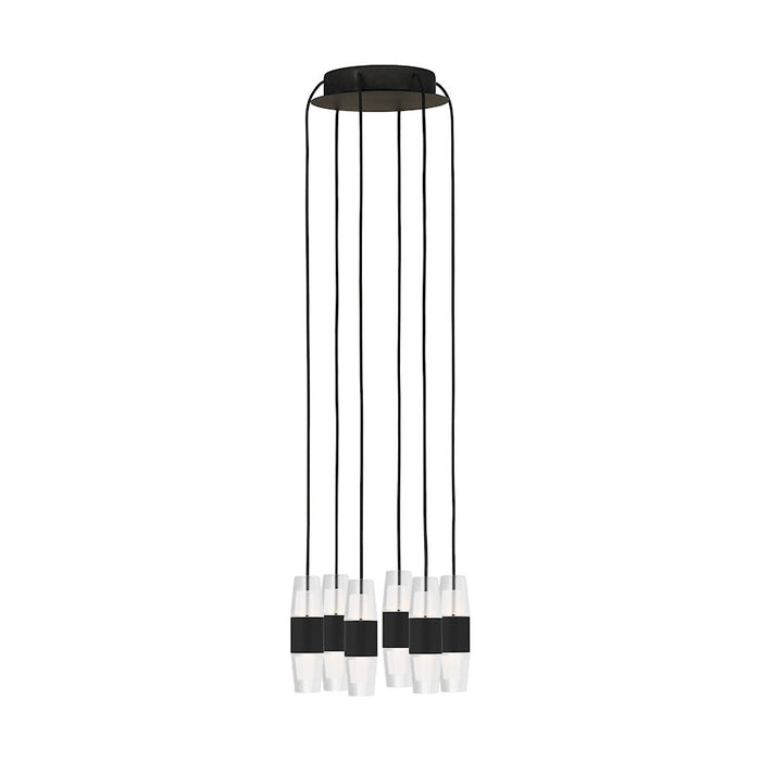 Visual Comfort Mod Sean Lavin Lassell 6 Lt SH Chandelier, BK/CRY - SLCH38427B