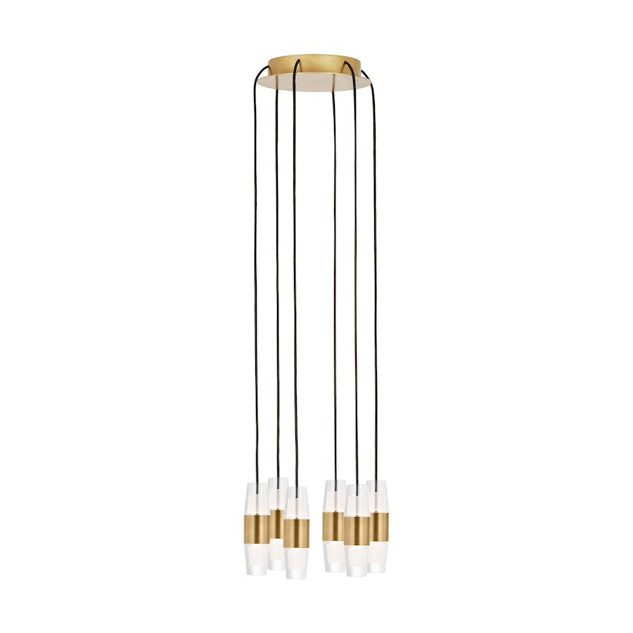 Visual Comfort Mod Sean Lavin Lassell 6 Lt SH Chandelier, BR/CRY - SLCH38427NB