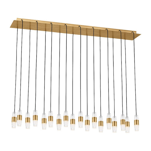 Visual Comfort Mod 277V SL Lassell 18Lt SH Chandelier, BR/CRY - SLCH38627NB-277