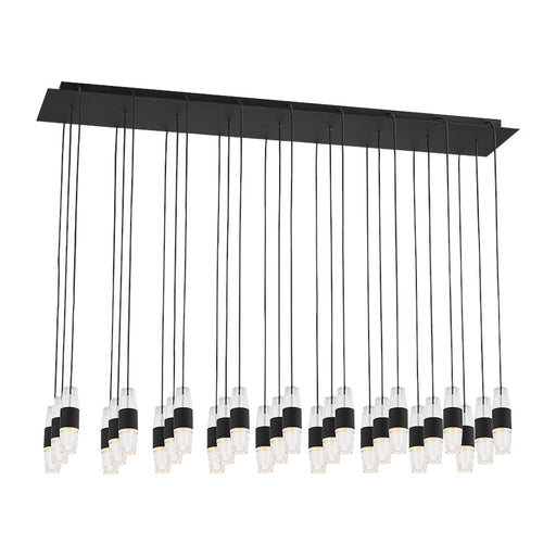 Visual Comfort Mod 277V SL Lassell 27Lt SH Chandelier, BK/CRY - SLCH38727B-277