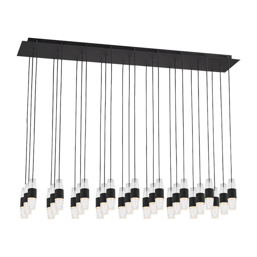 Visual Comfort Mod 277V SL Lassell 27Lt SH Chandelier, BK/CRY - SLCH38727B-277