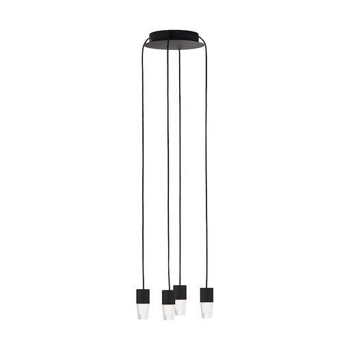 Visual Comfort Mod Sean Lavin Lassell 4 Lt ACC Chandelier, BK/CRY - SLCH39027B