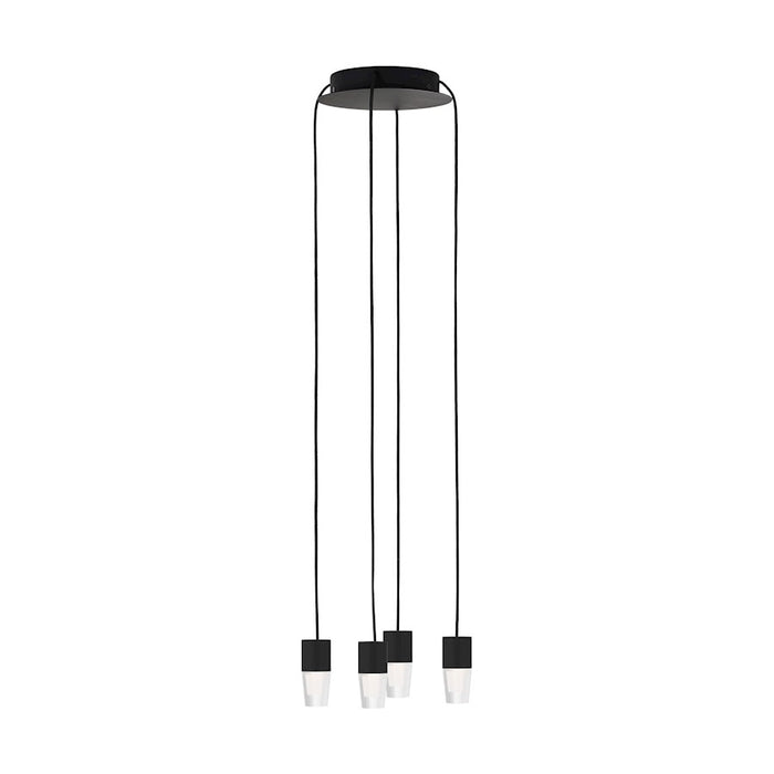 Visual Comfort Mod Sean Lavin Lassell 4 Lt ACC Chandelier, BK/CRY - SLCH39027B