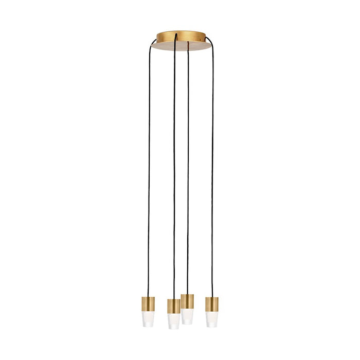 Visual Comfort Mod Sean Lavin Lassell 4 Lt ACC Chandelier, BR/CRY - SLCH39027NB