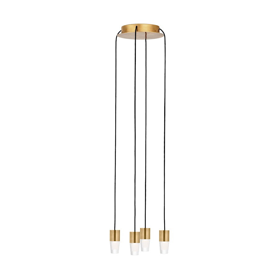 Visual Comfort Mod Sean Lavin Lassell 4 Lt ACC Chandelier, BR/CRY - SLCH39027NB