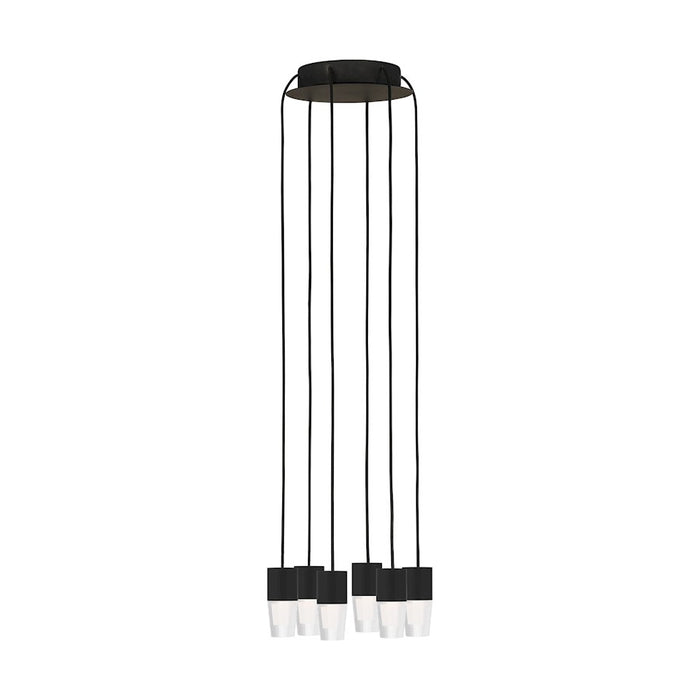 Visual Comfort Mod Sean Lavin Lassell 6 Lt ACC Chandelier, BK/CRY - SLCH39127B