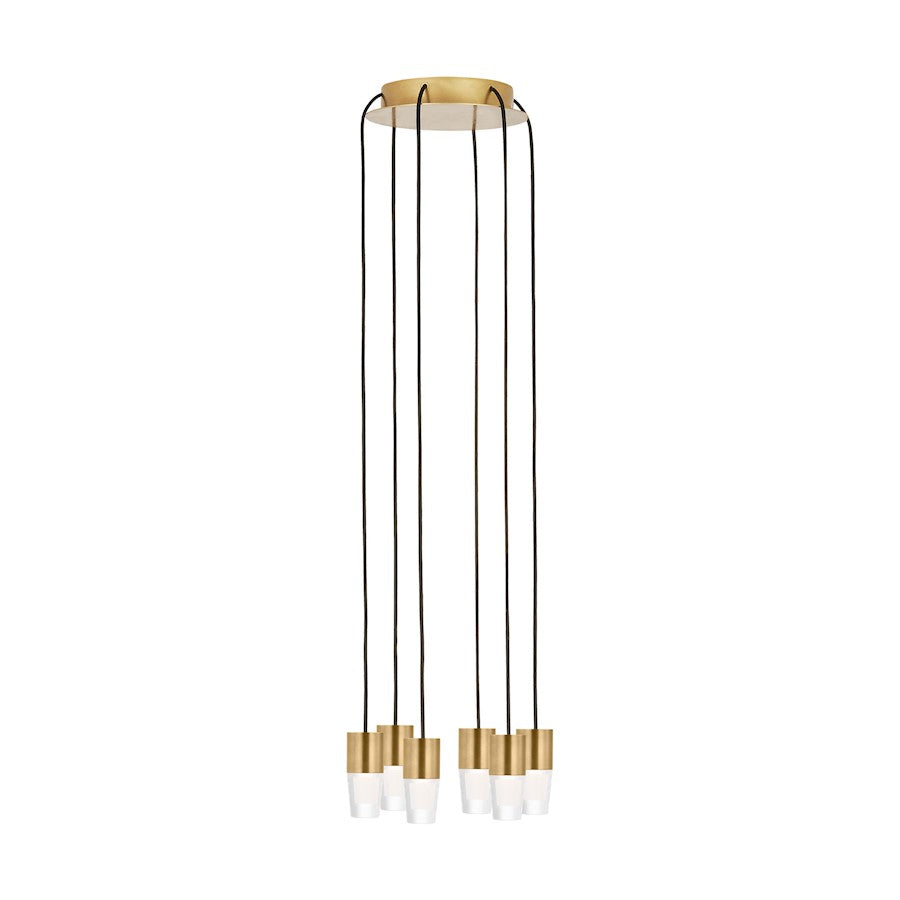 Visual Comfort Mod Sean Lavin Lassell 6 Lt ACC Chandelier, BR/CRY - SLCH39127NB