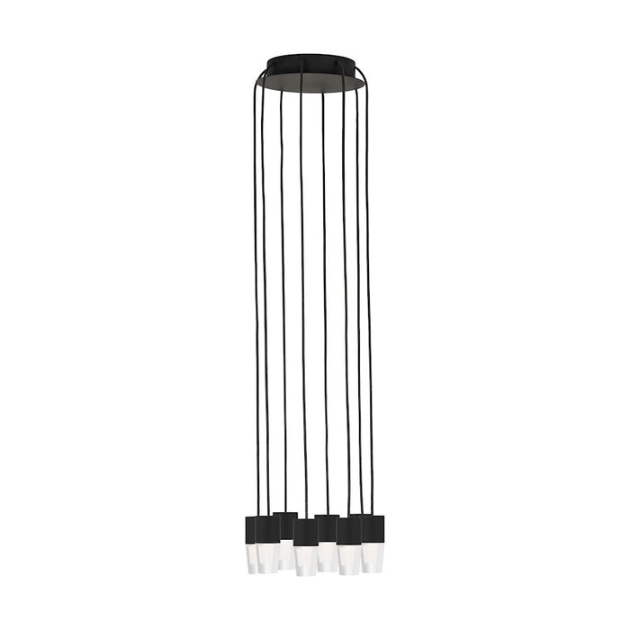 Visual Comfort Mod Sean Lavin Lassell 8 Lt ACC Chandelier, BK/CRY - SLCH39227B