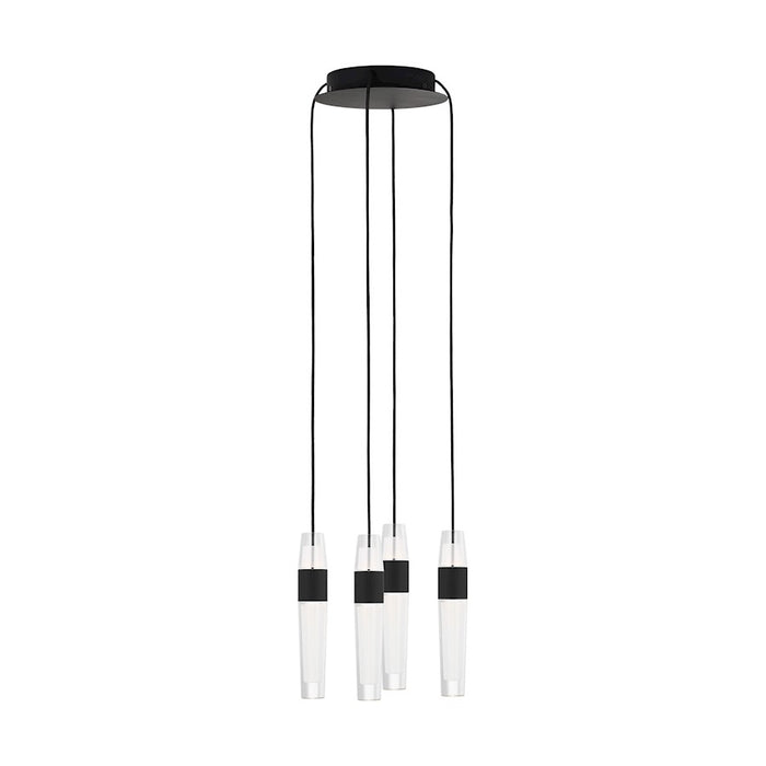 Visual Comfort Modern Sean Lavin Lassell 4 Lt Chandelier, BK/CRY - SLCH39927B