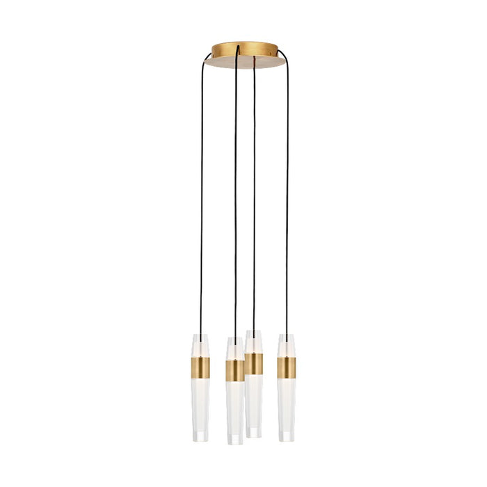 Visual Comfort Modern Sean Lavin Lassell 4 Lt Chandelier, BR/CRY - SLCH39927NB