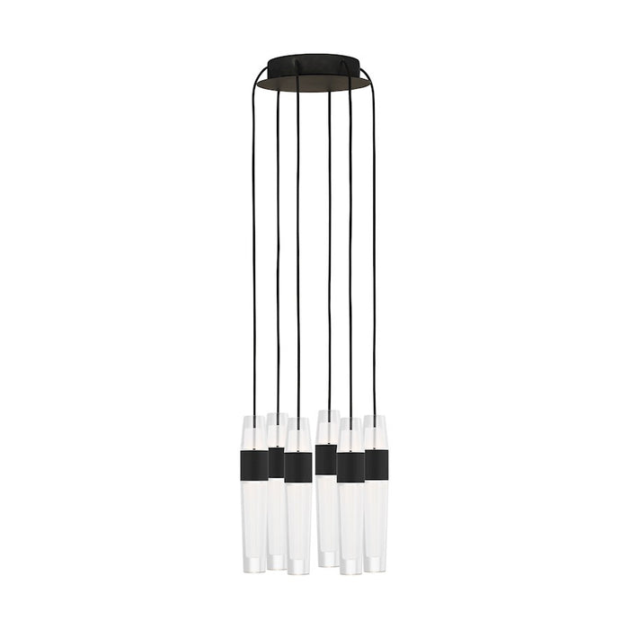 Visual Comfort Modern Sean Lavin Lassell 6 Lt Chandelier, BK/CRY - SLCH40027B