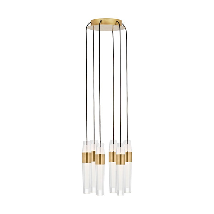 Visual Comfort Modern Sean Lavin Lassell 6 Lt Chandelier, BR/CRY - SLCH40027NB