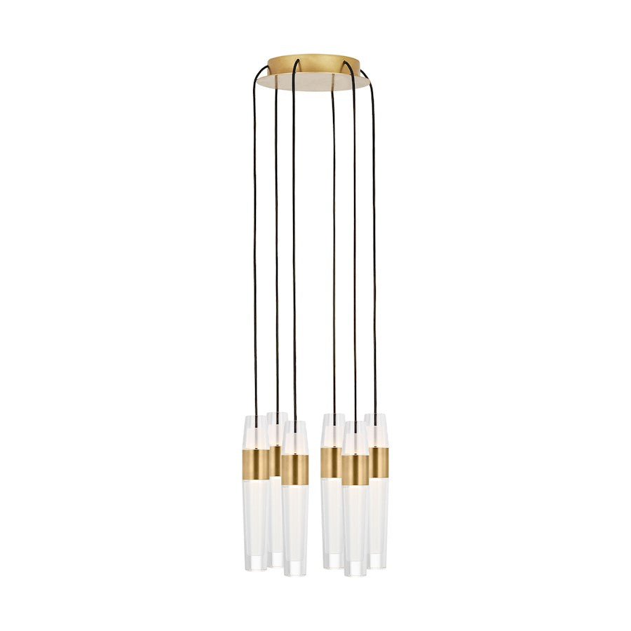 Visual Comfort Modern Sean Lavin Lassell 6 Lt Chandelier, BR/CRY - SLCH40027NB