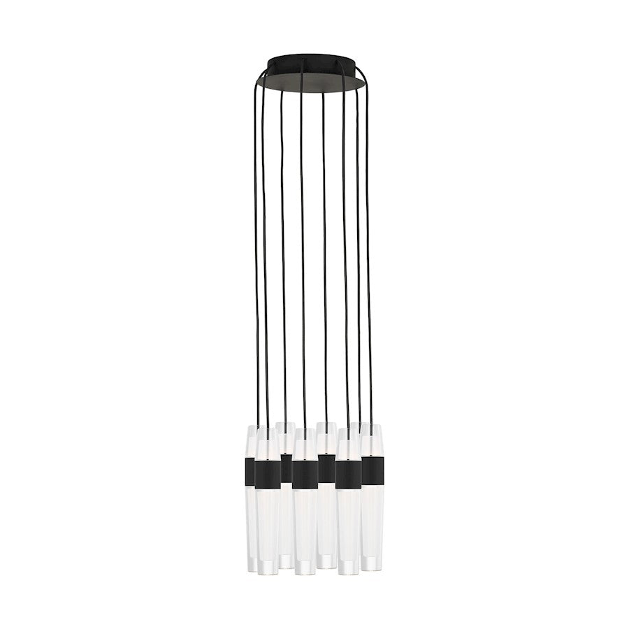 Visual Comfort Modern Sean Lavin Lassell 8 Lt Chandelier, BK/CRY - SLCH40127B