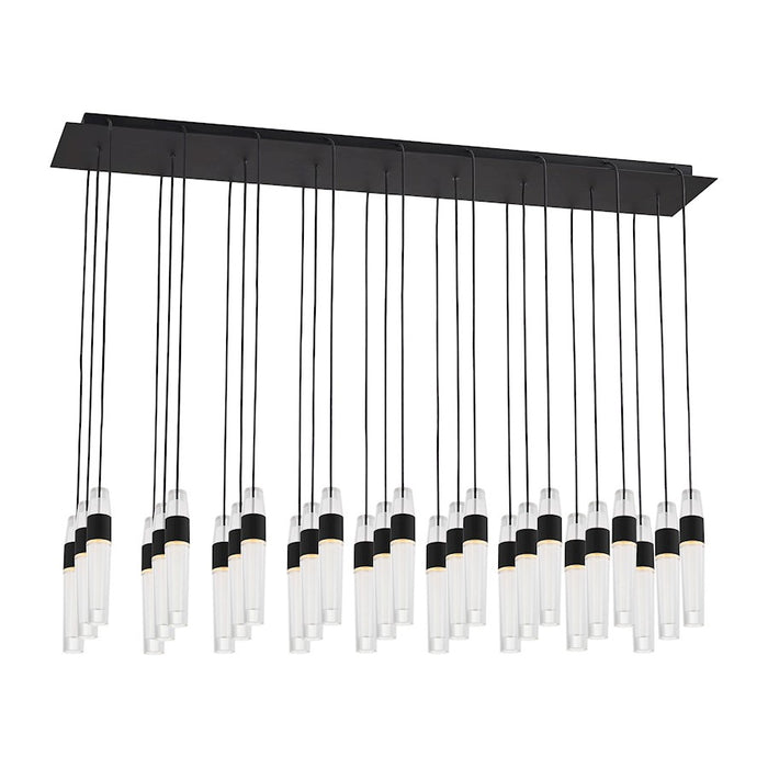 Visual Comfort Mod 277V SL Lassell 27Lt Chandelier, BK/CRY - SLCH40327B-277