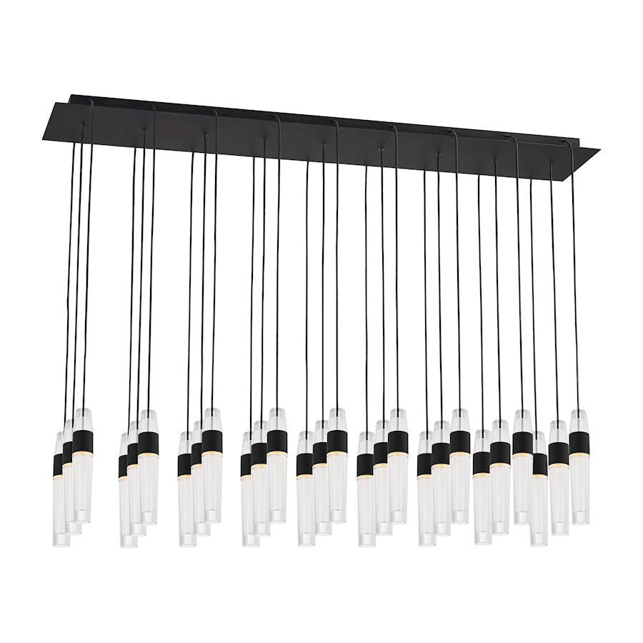 Visual Comfort Modern Sean Lavin Lassell 27 Lt Chandelier, BK/CRY - SLCH40327B