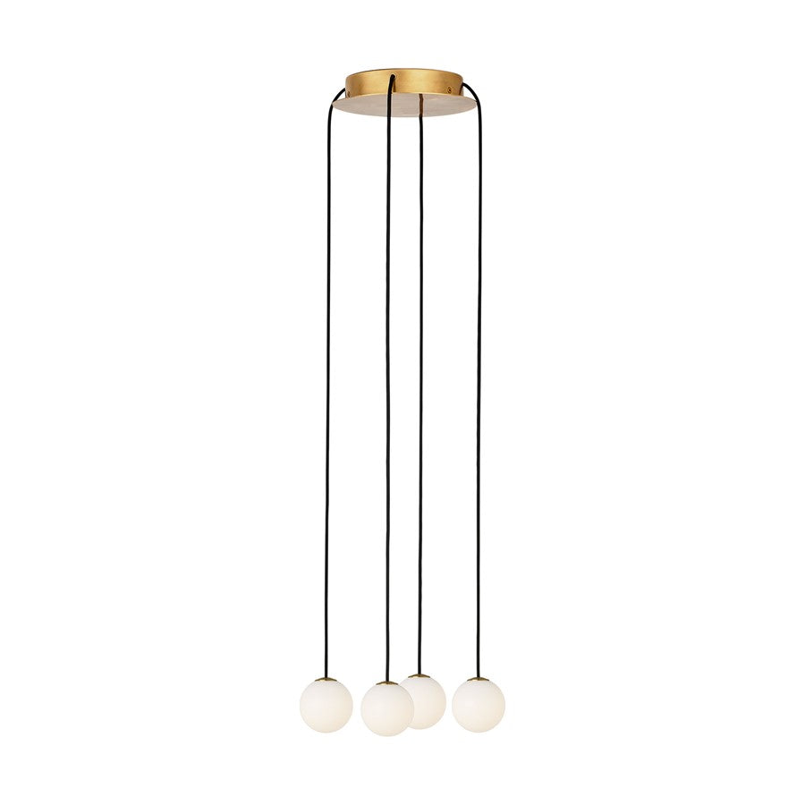 Visual Comfort Modern Orbet 4 Light 10.7" Chandelier, Brass - SLCH58827HAB