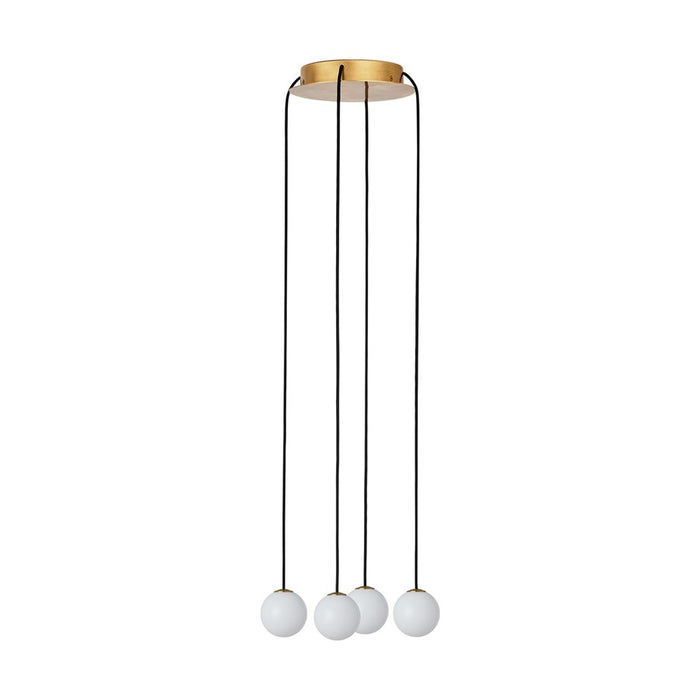 Visual Comfort Modern Orbet 4 Light 10.7" Chandelier, Brass