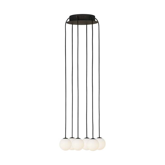 Visual Comfort Modern Orbet 6 Light 10.7" Chandelier, Black - SLCH58927B