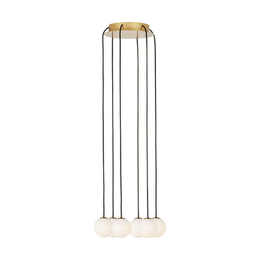 Visual Comfort Modern Orbet 6 Light 10.7" Chandelier, Brass - SLCH58927HAB