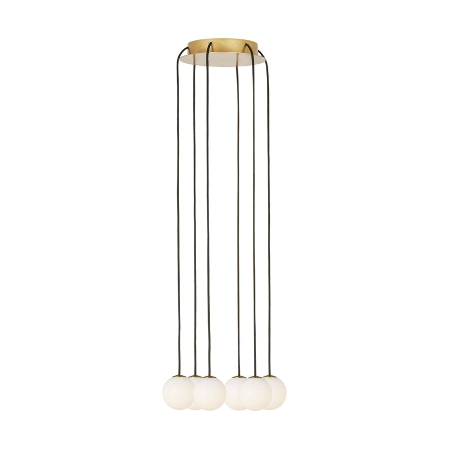 Visual Comfort Modern Orbet 6 Light 10.7" Chandelier, Brass - SLCH58927HAB