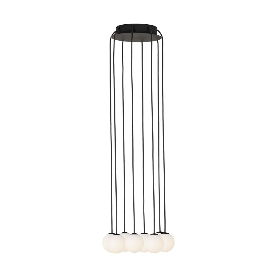 Visual Comfort Modern Orbet 8 Light 10.7" Chandelier, Black - SLCH59027B