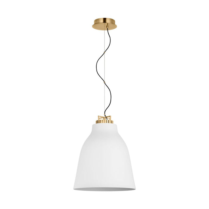 Visual Comfort Modern Sean Lavin Forge 1 Lt Pendant, Brass/White - SLPD29927WNB