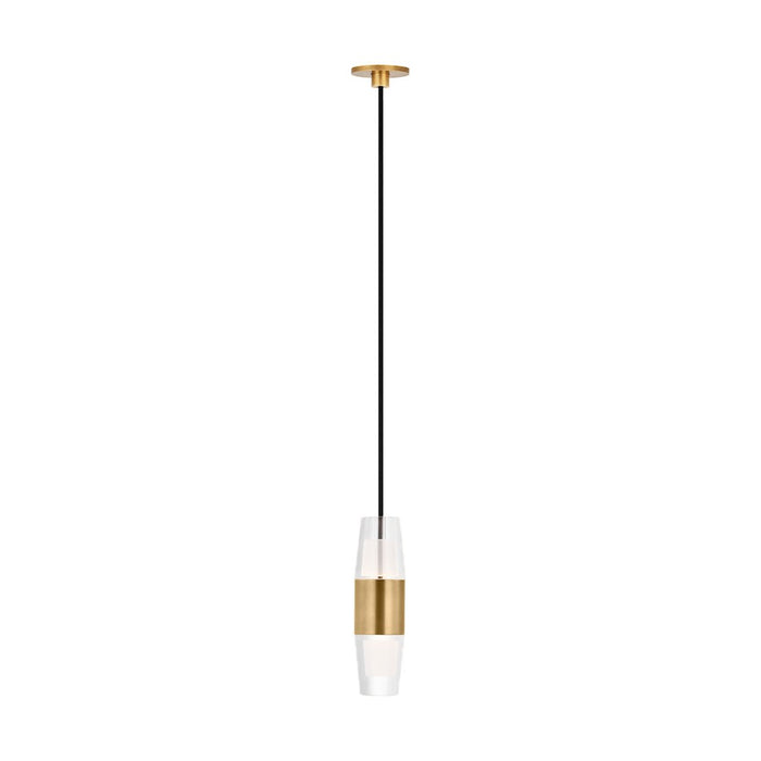 Visual Comfort Mod SL Lassell SH Port Alone Pendant, BR/CRY - SLPD38227NB