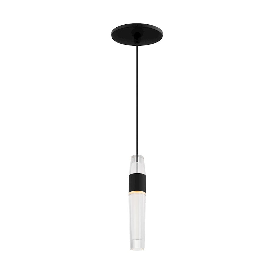 Visual Comfort Modern Sean Lavin Lassell 1 Lt Pendant, BK/CRY - SLPD39727B