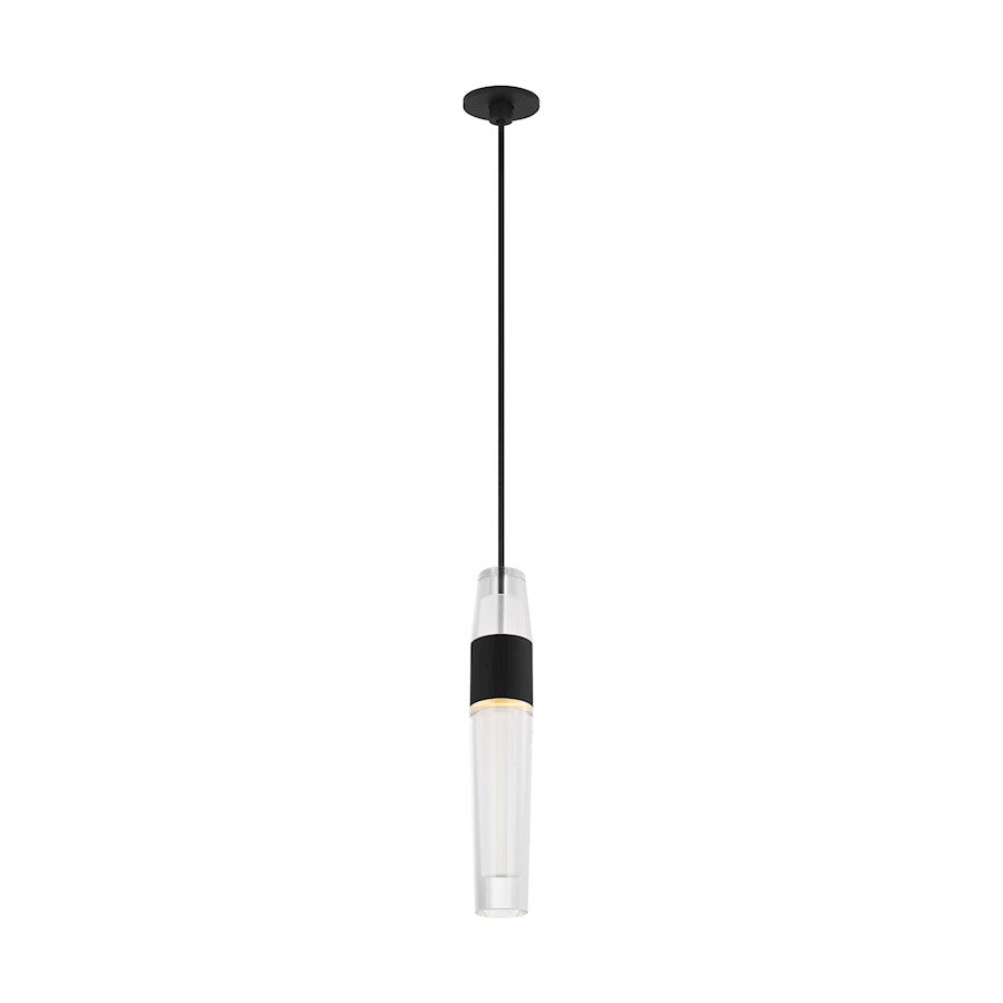 Visual Comfort Modern Sean Lavin Lassell Port Alone Pendant, BK/CRY - SLPD39827B