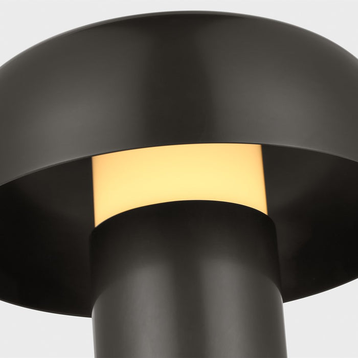 Visual Comfort Modern Louver 7" Rechargeable Table Lamp, BZ