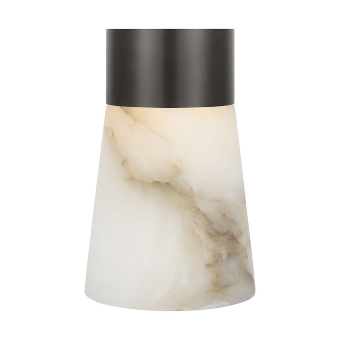 Visual Comfort Mod Caspe Alabaster 8" Rechargeable Lamp, BZ - SLTB66727BZALB