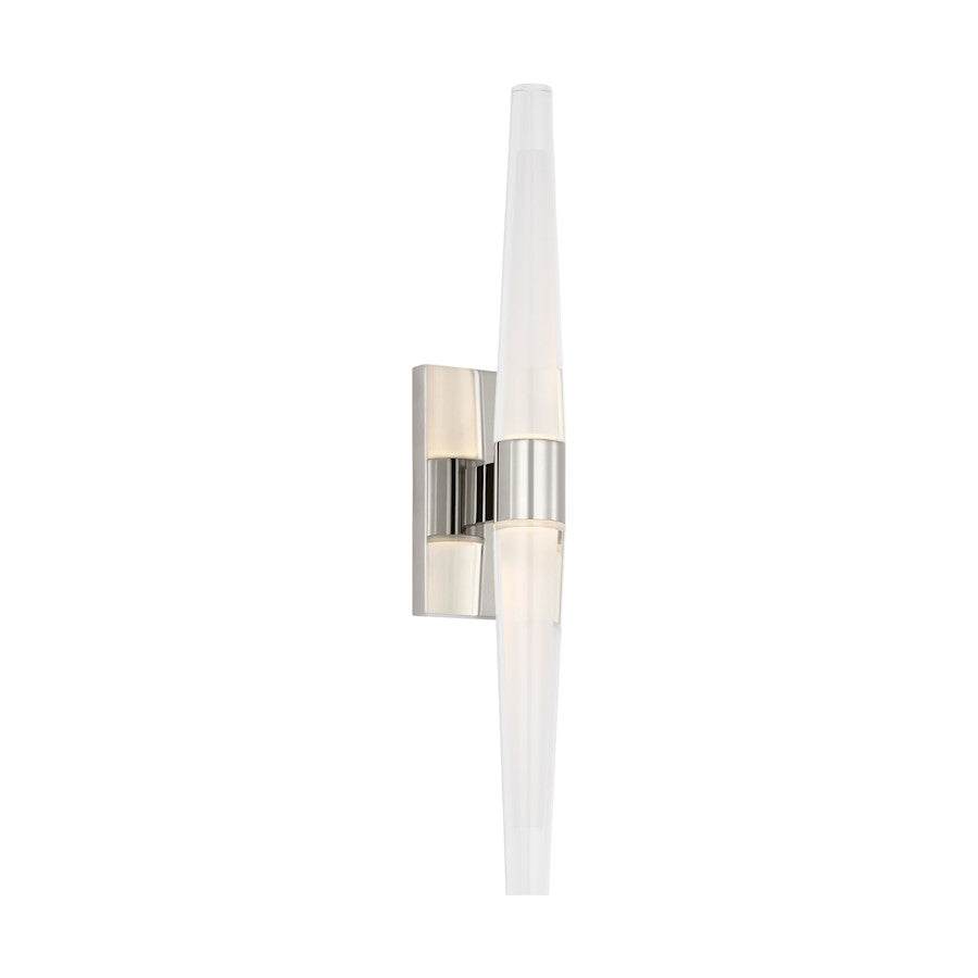 Visual Comfort Mod 277V S Lavin Lassell 2 Lt 16" Sconce, PN/CRY - SLWS34427N-277