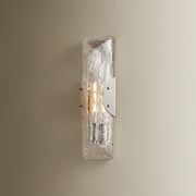 Troy Lighting Nordic 1Lt Wall Sconce, Polished Nickel/Clear Seeded