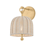 Troy Lighting Lonnie 1Lt Wall Sconce, Gold Leaf/Bleached Abaca