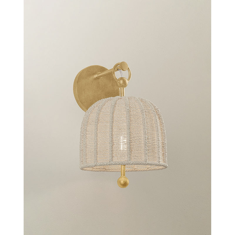 Troy Lighting Lonnie 1Lt Wall Sconce, Gold Leaf/Bleached Abaca